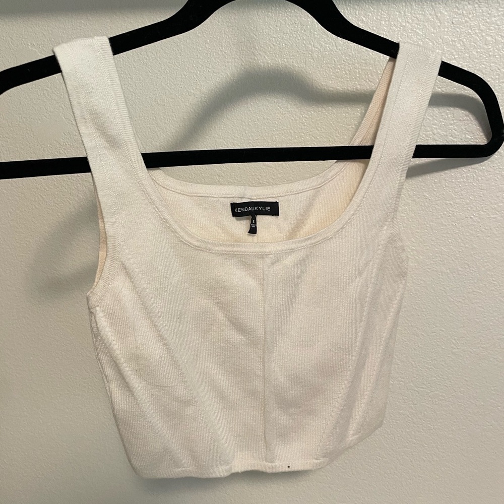 Kendall & Kylie Cream tank top